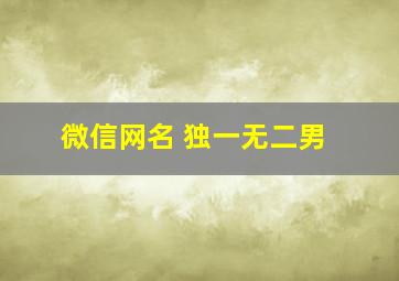 微信网名 独一无二男